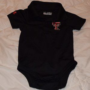 Black UNDER ARMOUR "TEXAS TECH" onesie w/ Collar